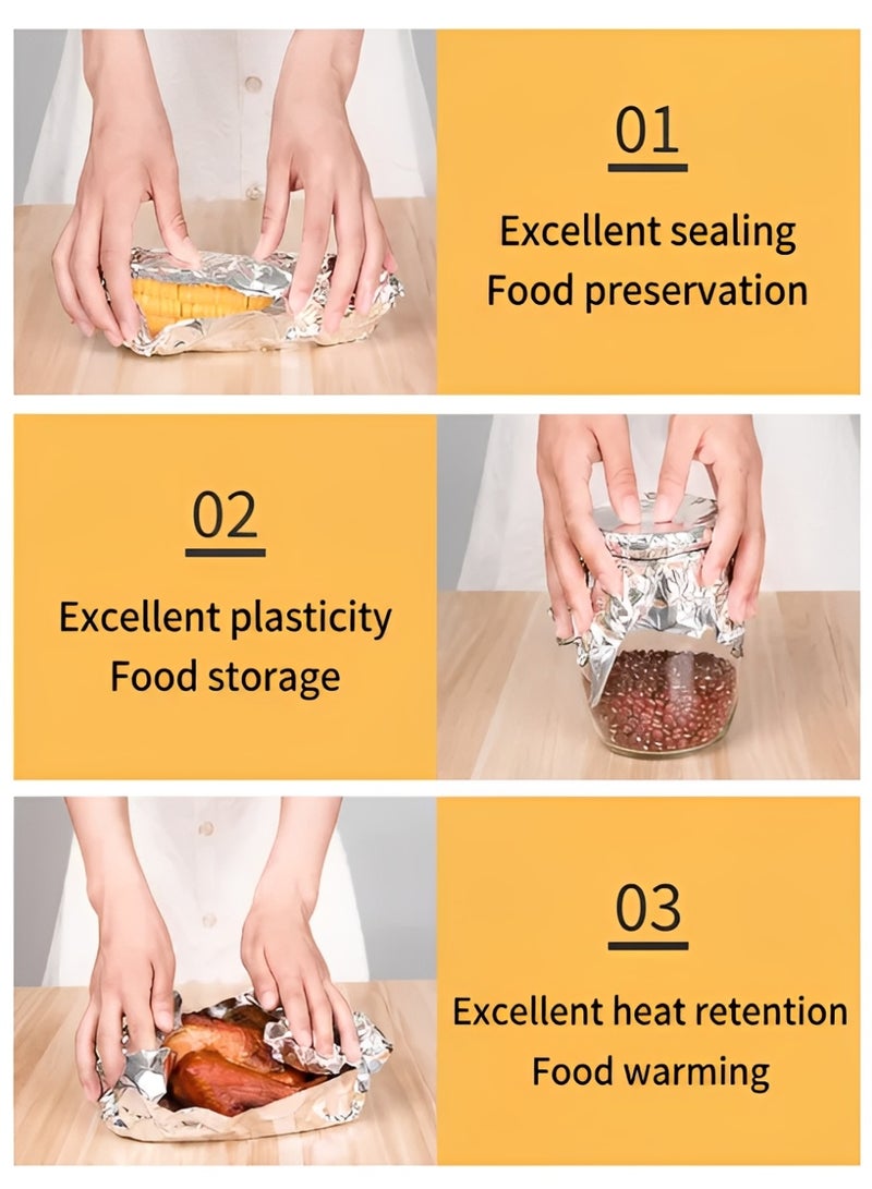 BELANO Aluminum Foil Roll Food Grade, Heavy Duty Wrapping Paper Heat Resistant, Kitchen Baking Foil for Grilling and Oven Silver 30cm x 5m - Image 3